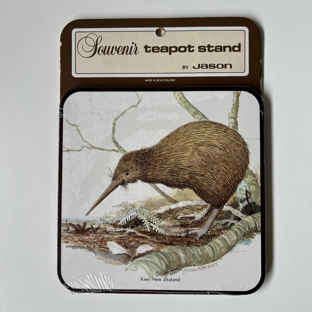Vintage Kiwi New Zealand Souvenir Teapot Stand Trivet NWT Made in New Zealand